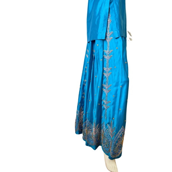 Blue Lengha with Dupatta - Picture 9 of 15